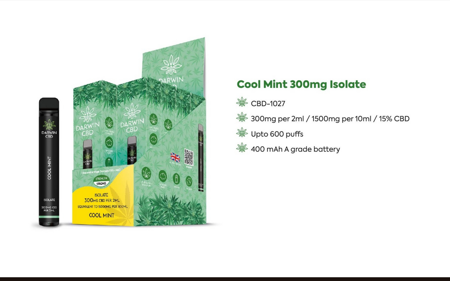 Cool Mint 600 PUFFs 300 mg CBD