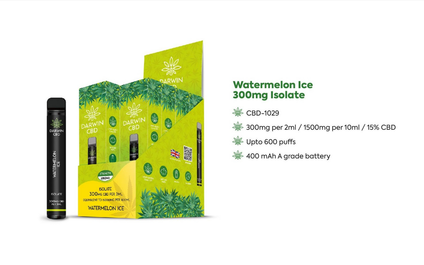 Watermelon Ice 600 PUFFs 300 mg